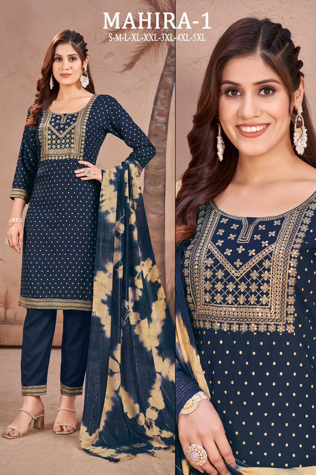 Mahira 1 By Sangeet Rayon Gold Printed Kurti With Bottom Dupatta Wholesale Shop In Surat